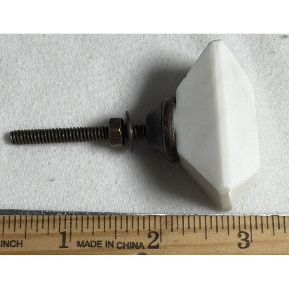 Lot Of 3 New Hobby Lobby Modern White Stone Look 2in Drawer Knobs Pulls